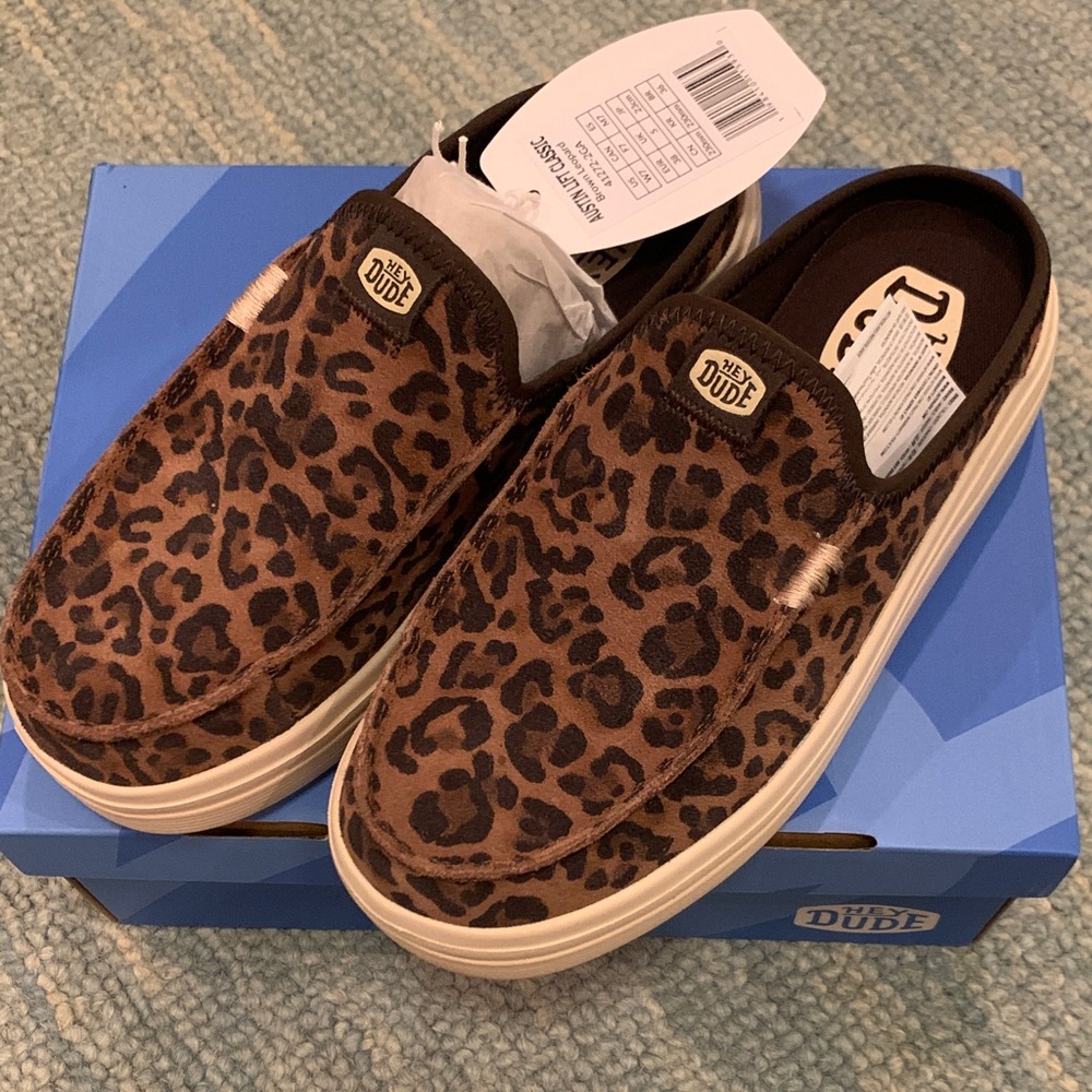 Hey Dude Leopard Austin Lift Slip Ons
